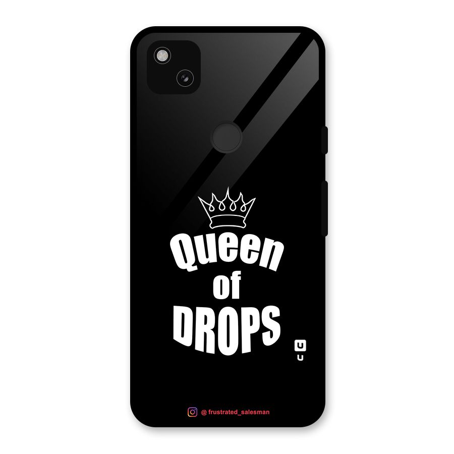 Queen of Drops Black Glass Back Case for Google Pixel 4a