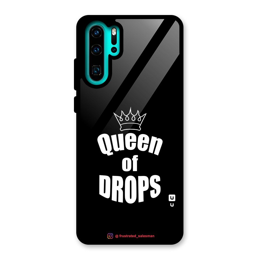 Queen of Drops Black Glass Back Case for Huawei P30 Pro
