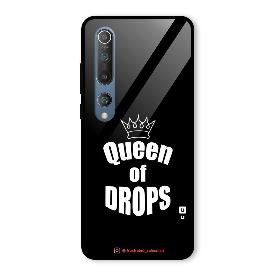 Queen of Drops Black Glass Back Case for Mi 10