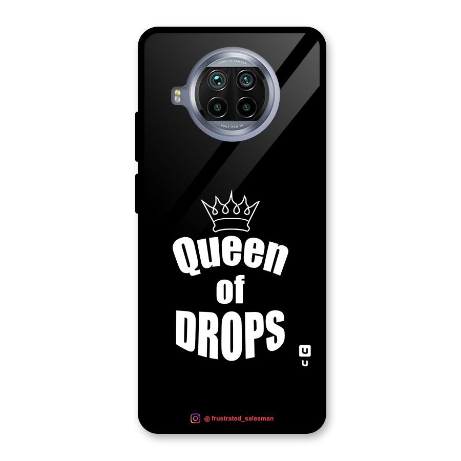 Queen of Drops Black Glass Back Case for Mi 10i