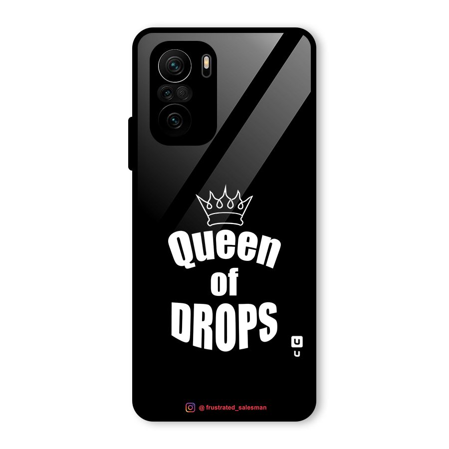 Queen of Drops Black Glass Back Case for Mi 11X Pro