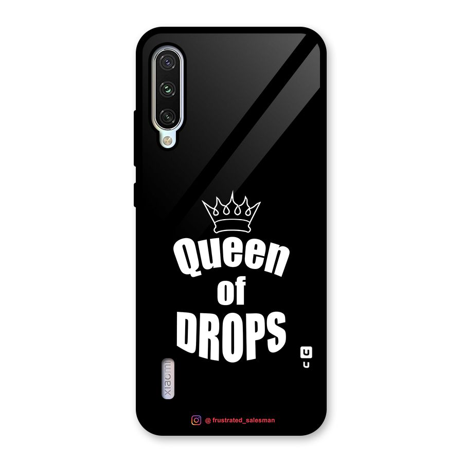 Queen of Drops Black Glass Back Case for Mi A3