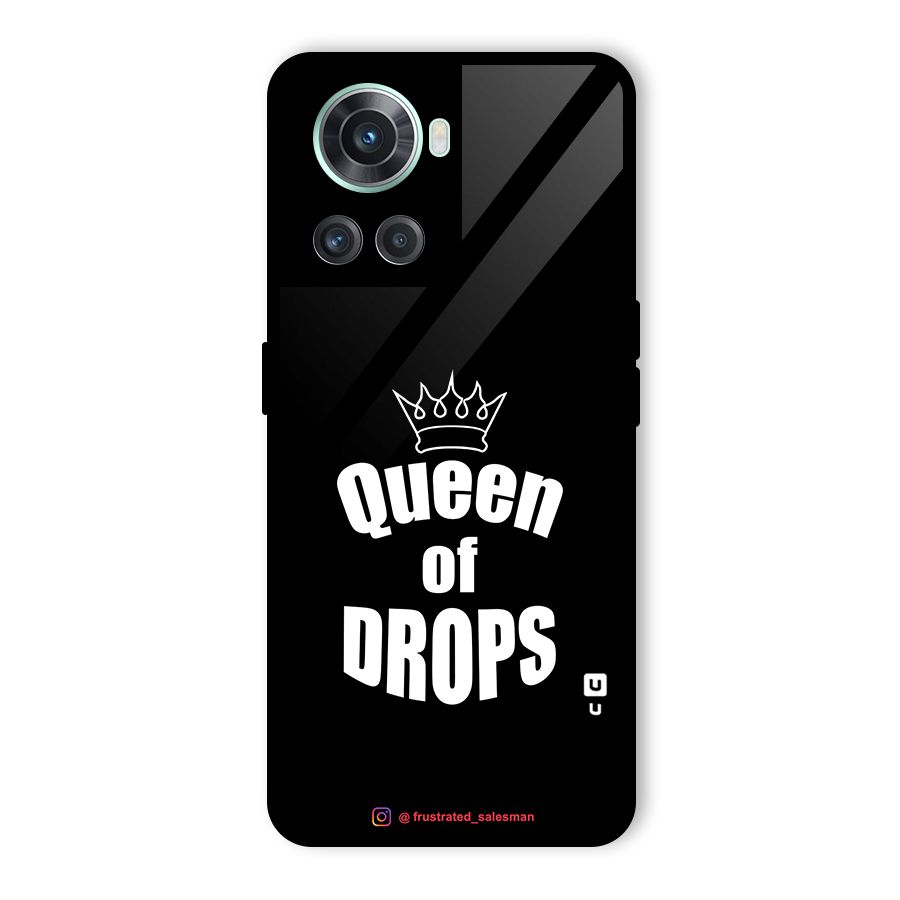 Queen of Drops Black Glass Back Case for OnePlus 10R