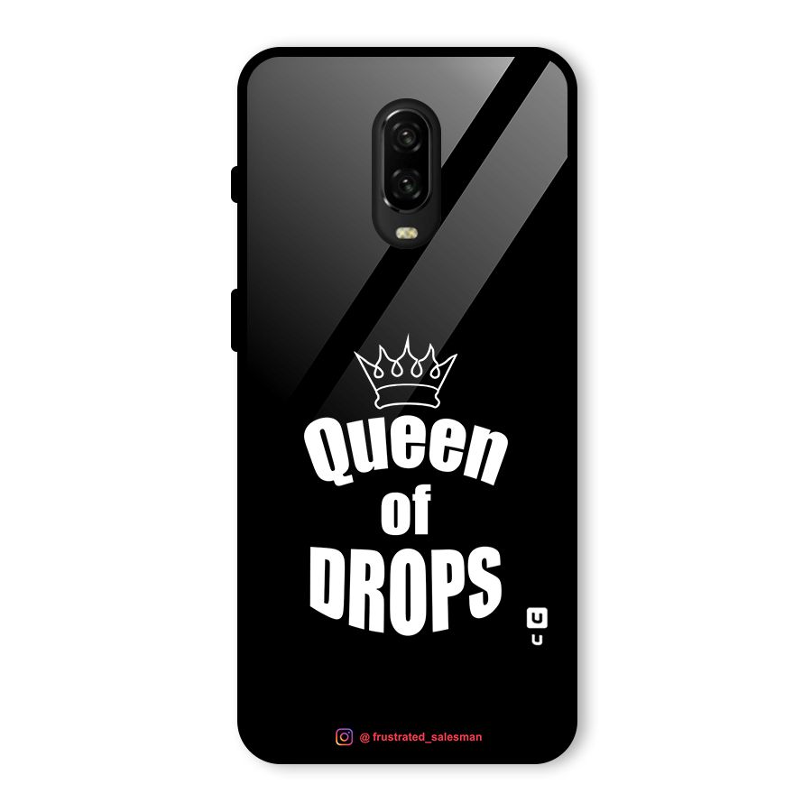 Queen of Drops Black Glass Back Case for OnePlus 6T
