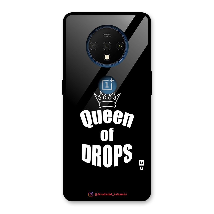 Queen of Drops Black Glass Back Case for OnePlus 7T