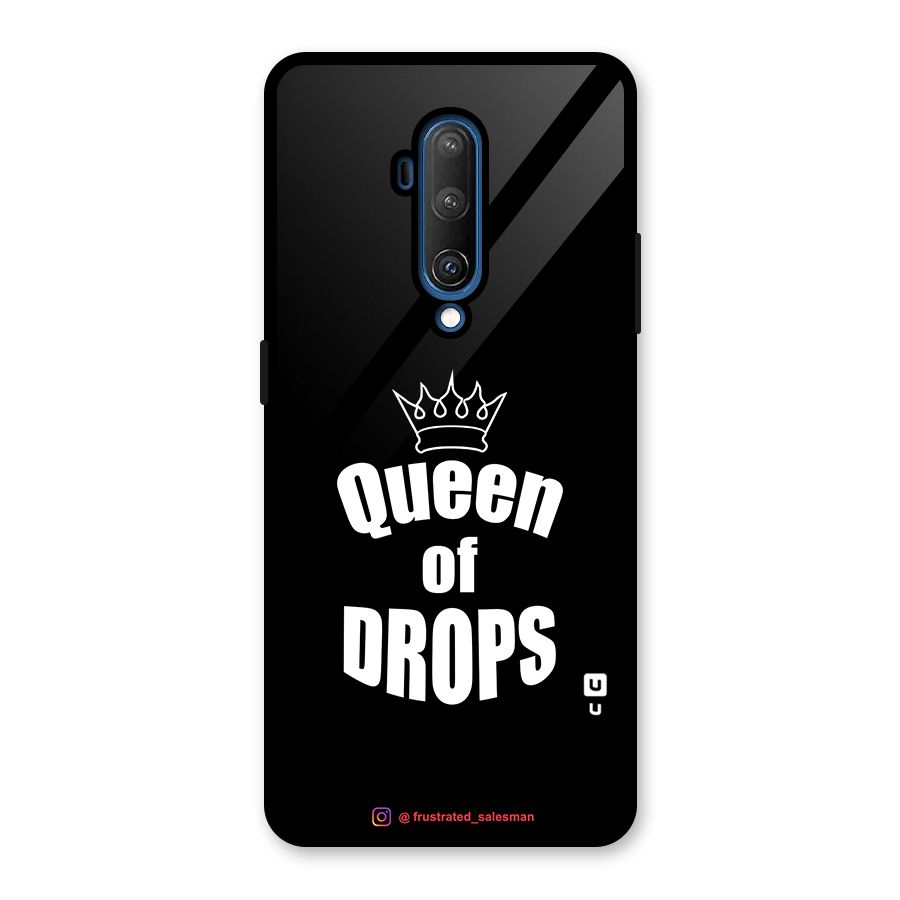 Queen of Drops Black Glass Back Case for OnePlus 7T Pro