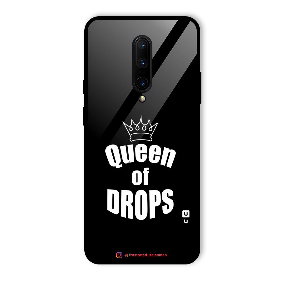 Queen of Drops Black Glass Back Case for OnePlus 7 Pro