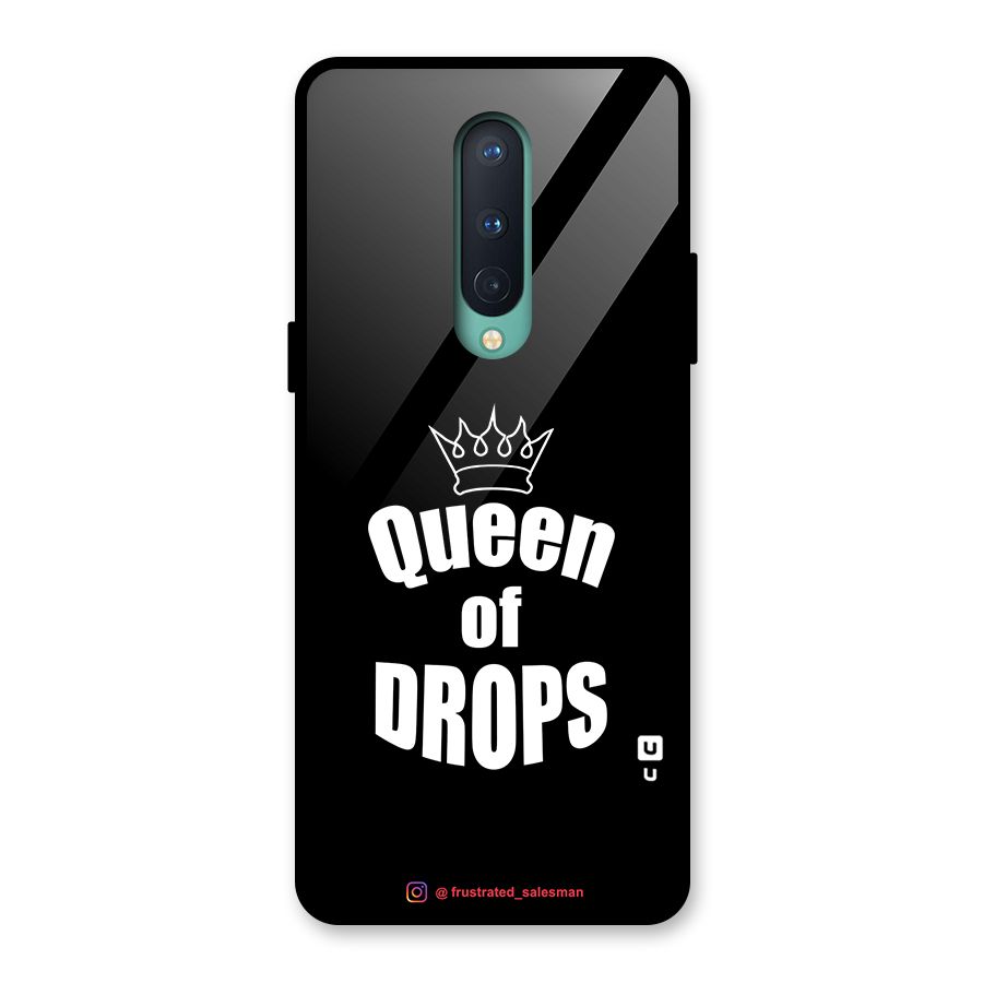 Queen of Drops Black Glass Back Case for OnePlus 8
