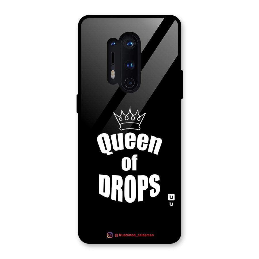 Queen of Drops Black Glass Back Case for OnePlus 8 Pro