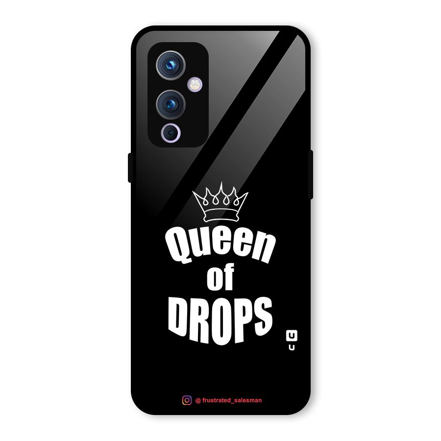 Queen of Drops Black Glass Back Case for OnePlus 9