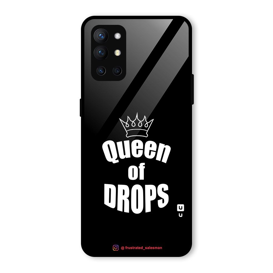 Queen of Drops Black Glass Back Case for OnePlus 9R