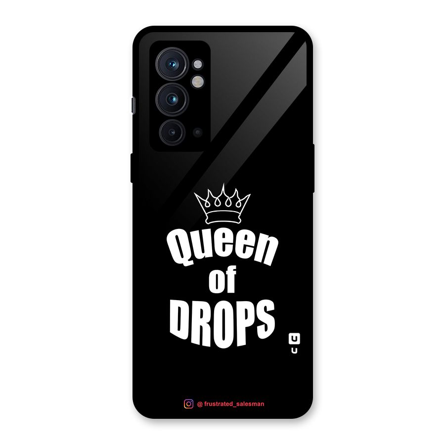 Queen of Drops Black Glass Back Case for OnePlus 9RT 5G