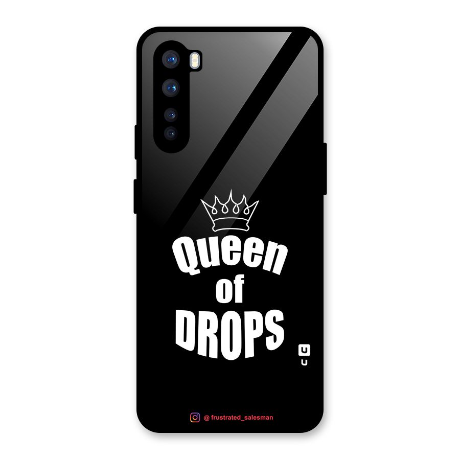 Queen of Drops Black Glass Back Case for OnePlus Nord