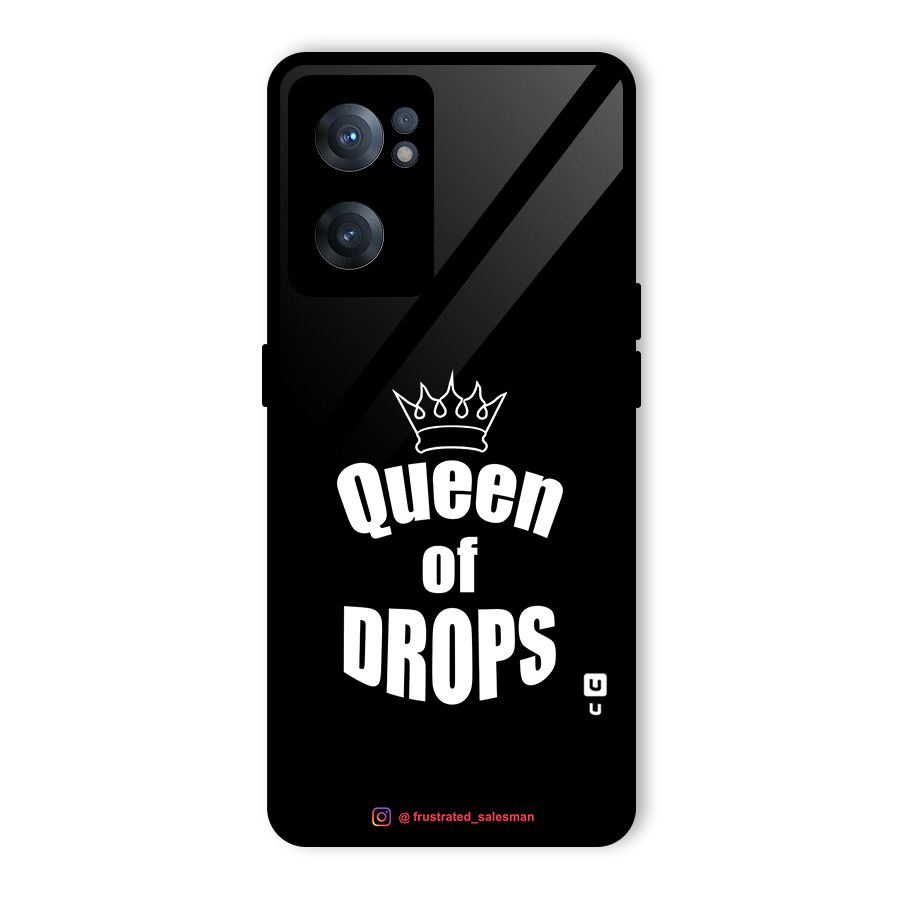 Queen of Drops Black Glass Back Case for OnePlus Nord CE 2 5G