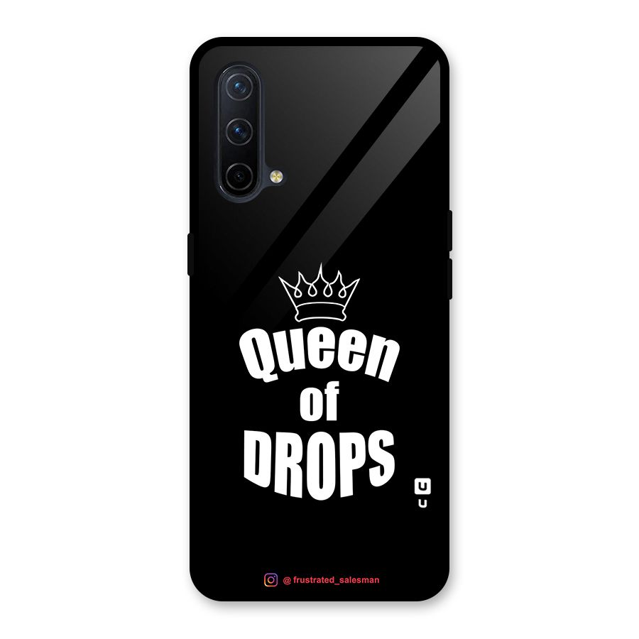 Queen of Drops Black Glass Back Case for OnePlus Nord CE 5G