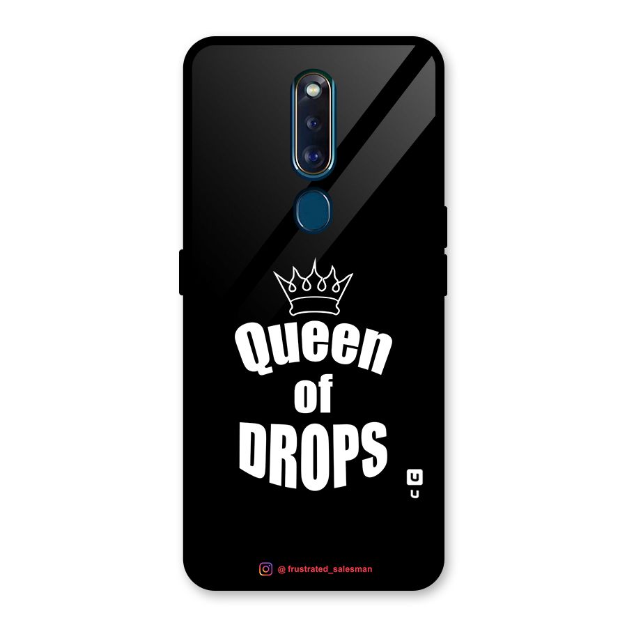 Queen of Drops Black Glass Back Case for Oppo F11 Pro