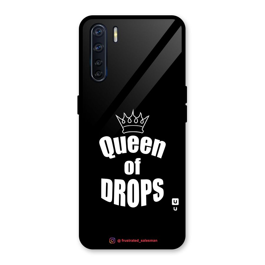Queen of Drops Black Glass Back Case for Oppo F15