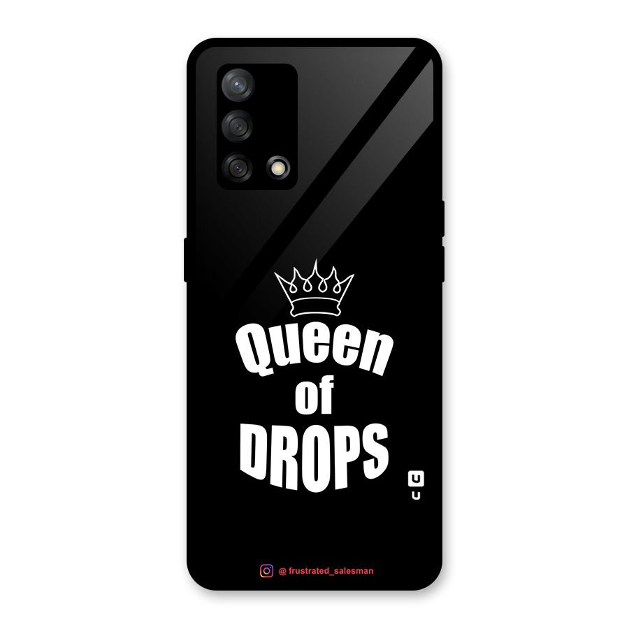 Queen of Drops Black Glass Back Case for Oppo F19