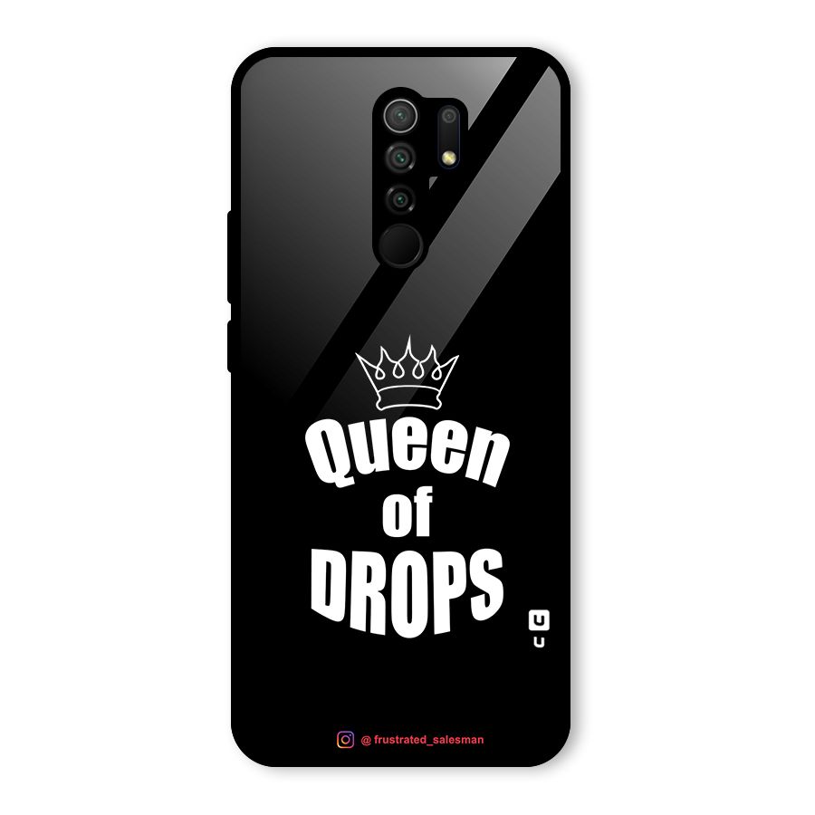 Queen of Drops Black Glass Back Case for Poco M2