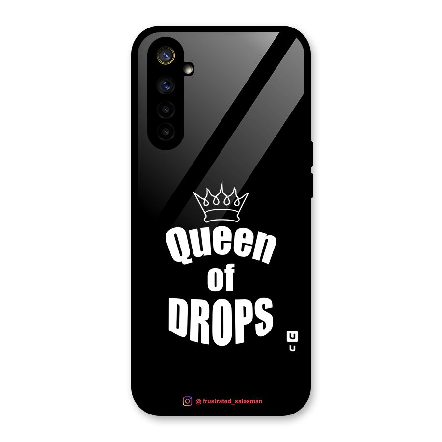 Queen of Drops Black Glass Back Case for Realme 6