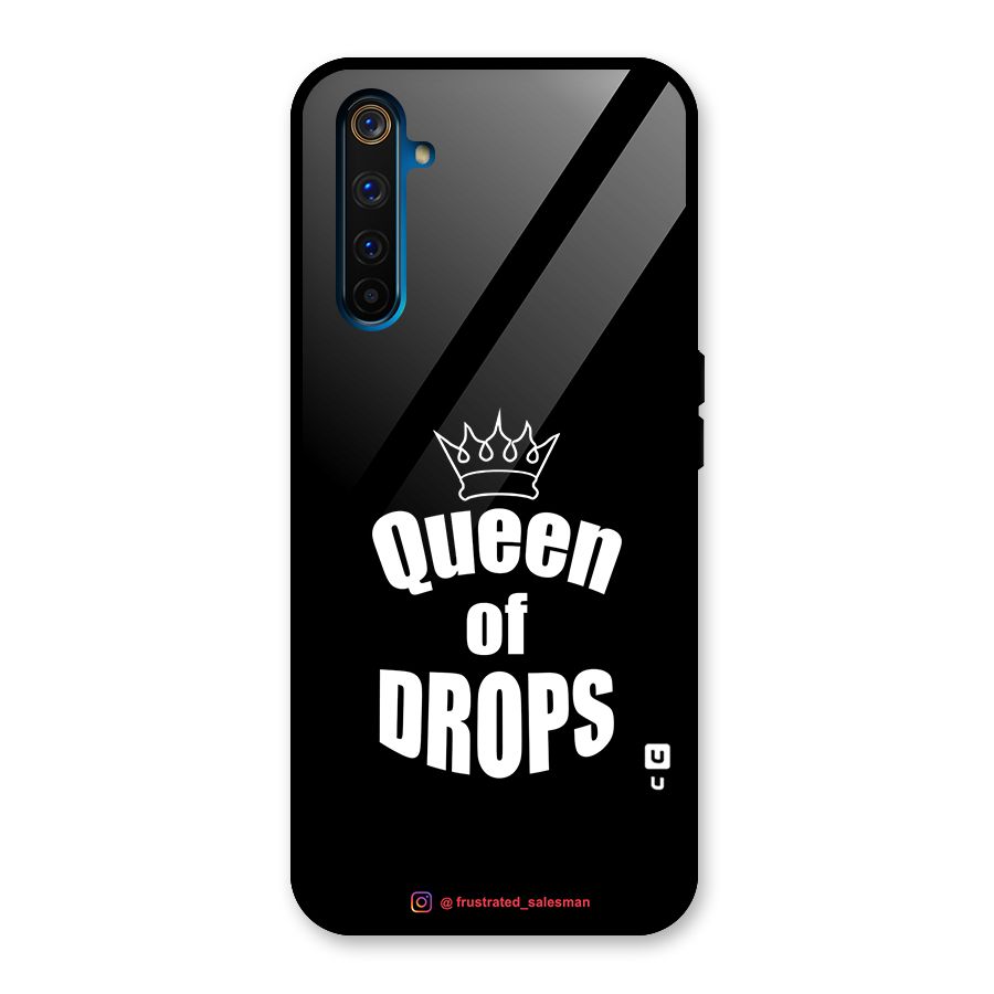 Queen of Drops Black Glass Back Case for Realme 6 Pro