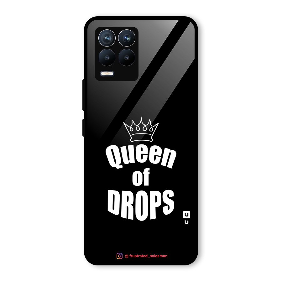 Queen of Drops Black Glass Back Case for Realme 8 Pro