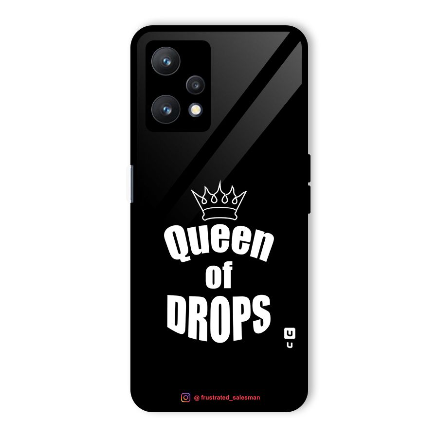Queen of Drops Black Glass Back Case for Realme 9 Pro 5G