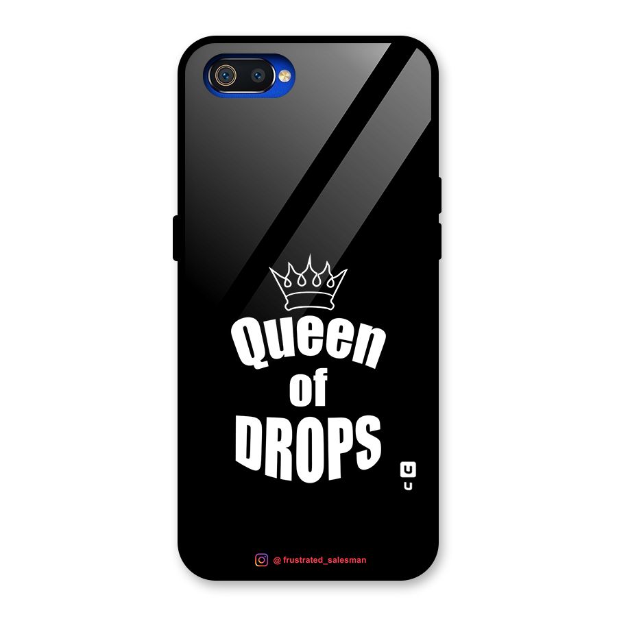 Queen of Drops Black Glass Back Case for Realme C2