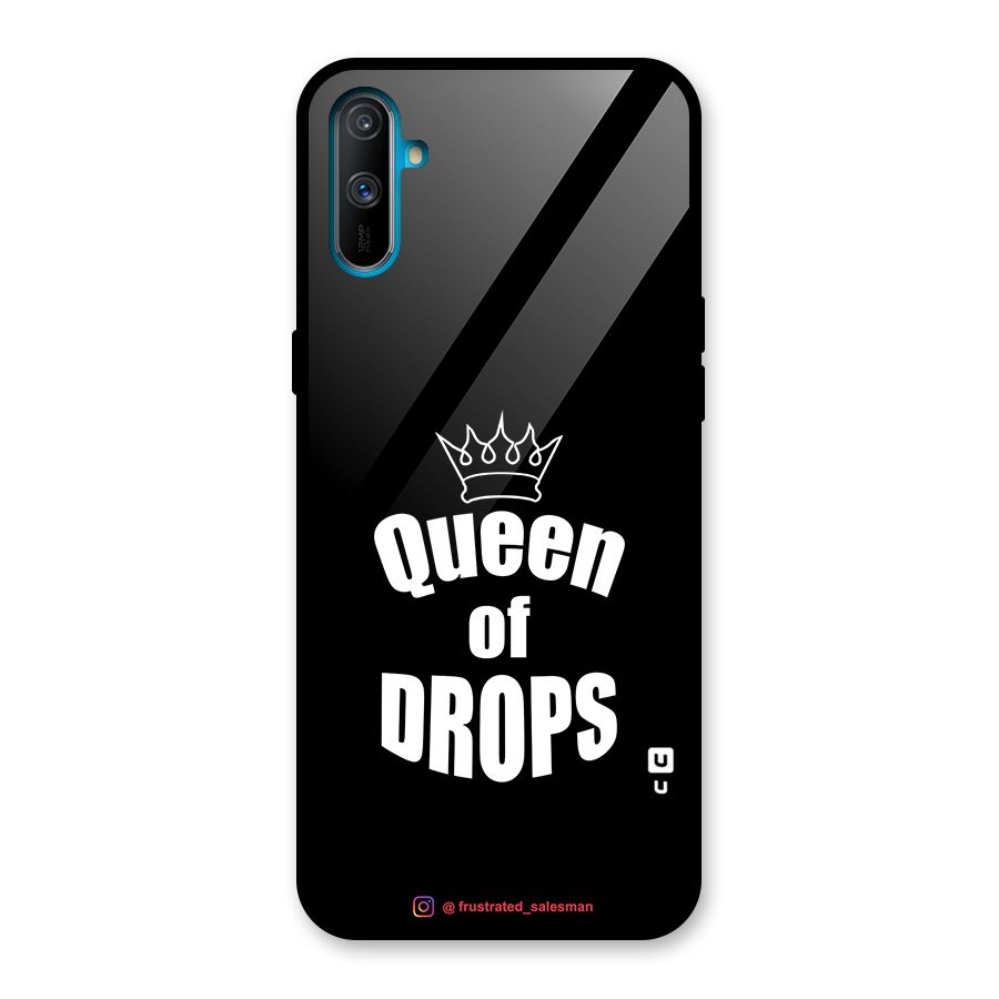 Queen of Drops Black Glass Back Case for Realme C3