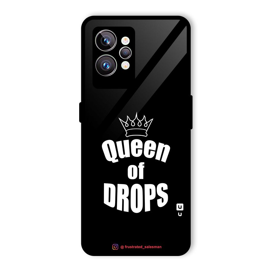 Queen of Drops Black Glass Back Case for Realme GT2 Pro