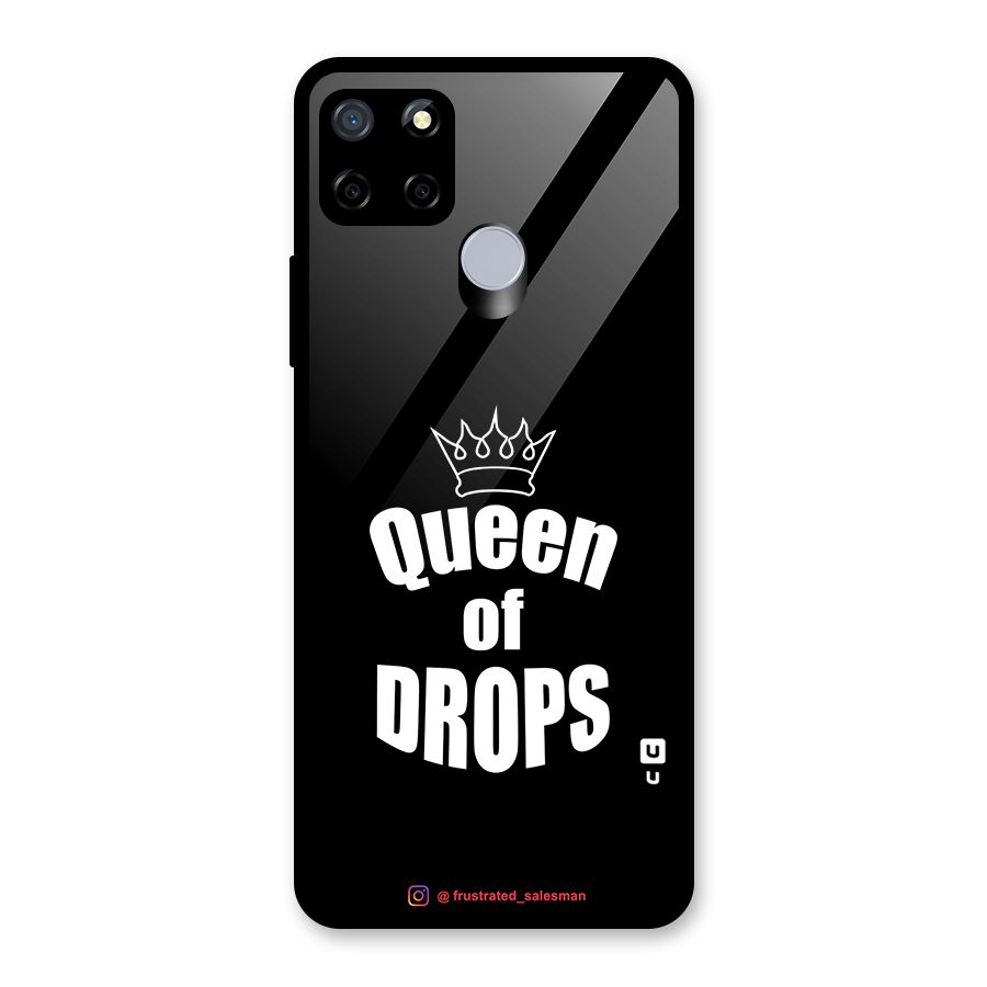 Queen of Drops Black Glass Back Case for Realme Narzo 20