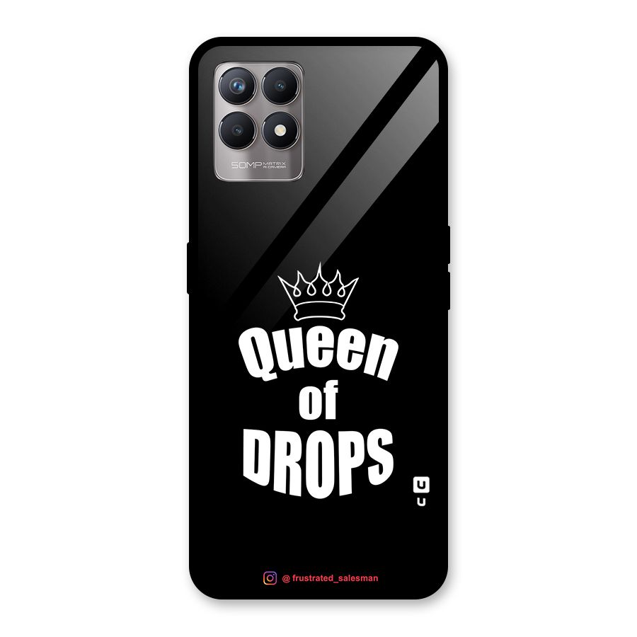 Queen of Drops Black Glass Back Case for Realme Narzo 50