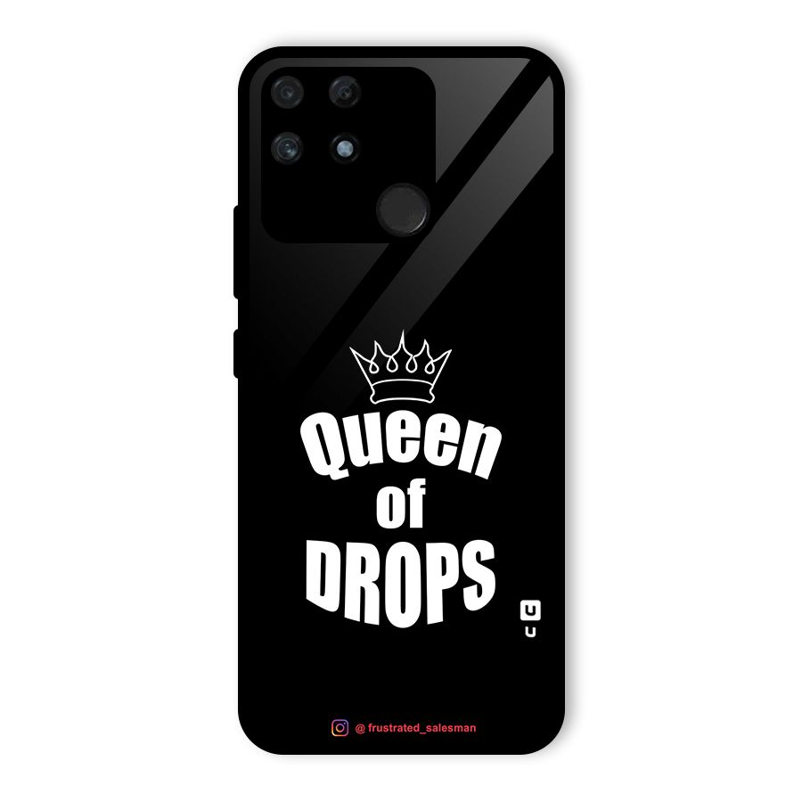 Queen of Drops Black Glass Back Case for Realme Narzo 50A