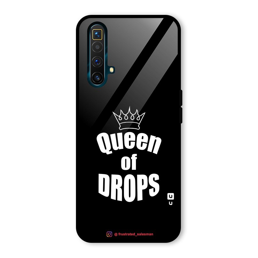 Queen of Drops Black Glass Back Case for Realme X3