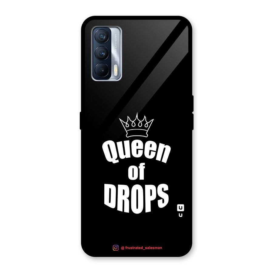 Queen of Drops Black Glass Back Case for Realme X7