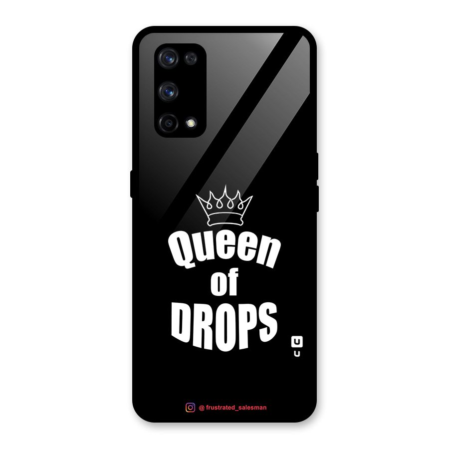 Queen of Drops Black Glass Back Case for Realme X7 Pro