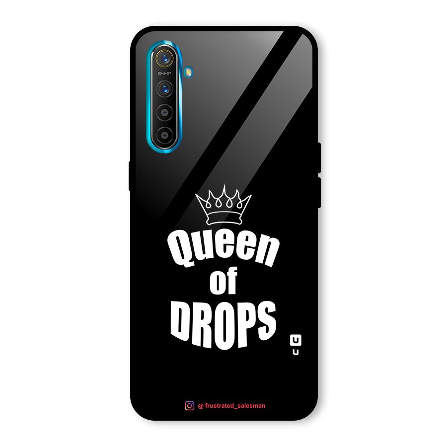 Queen of Drops Black Glass Back Case for Realme XT