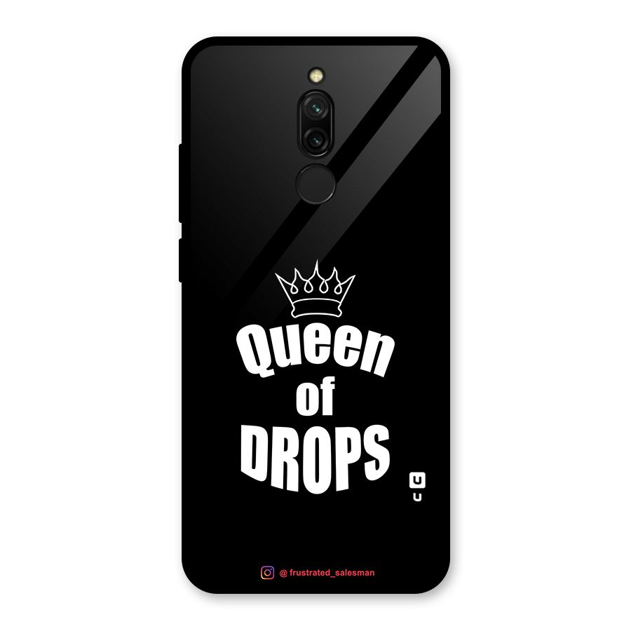 Queen of Drops Black Glass Back Case for Redmi 8
