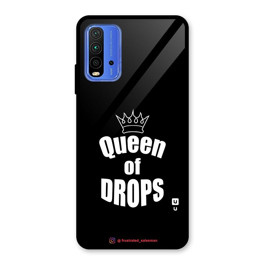 Queen of Drops Black Glass Back Case for Redmi 9 Power