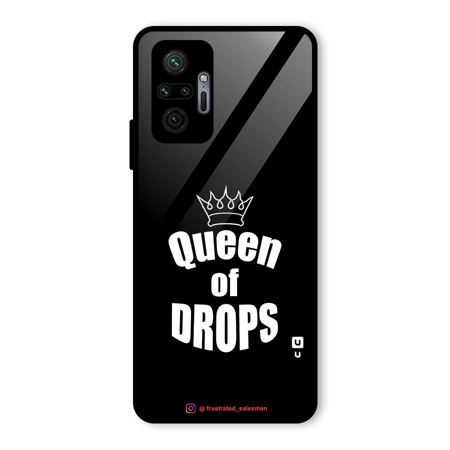 Queen of Drops Black Glass Back Case for Redmi Note 10 Pro