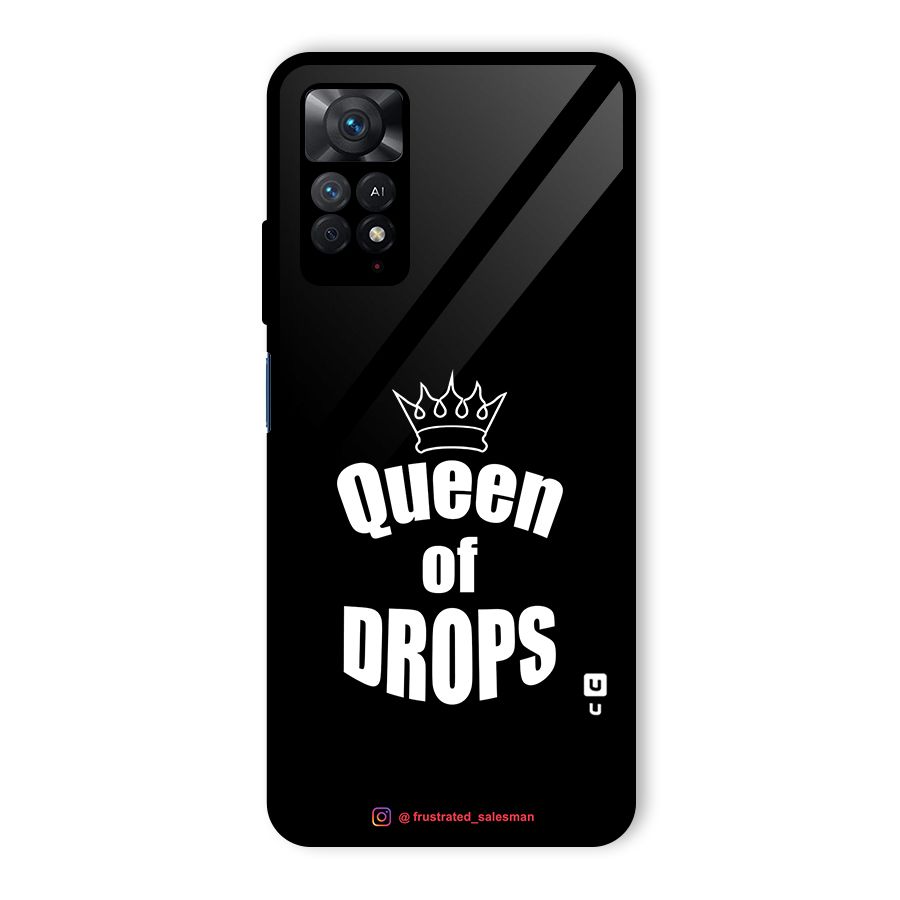 Queen of Drops Black Glass Back Case for Redmi Note 11 Pro