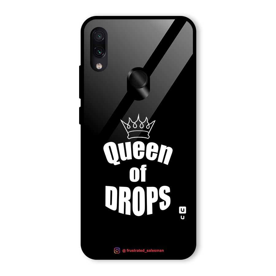 Queen of Drops Black Glass Back Case for Redmi Note 7
