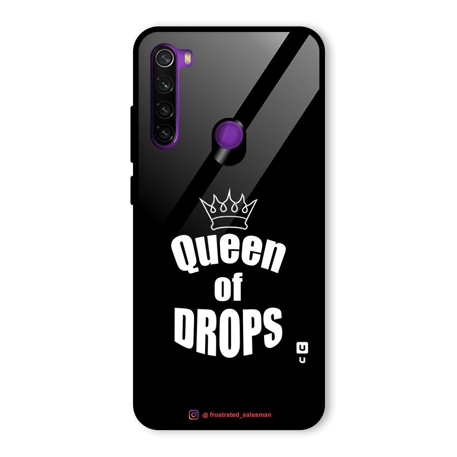 Queen of Drops Black Glass Back Case for Redmi Note 8