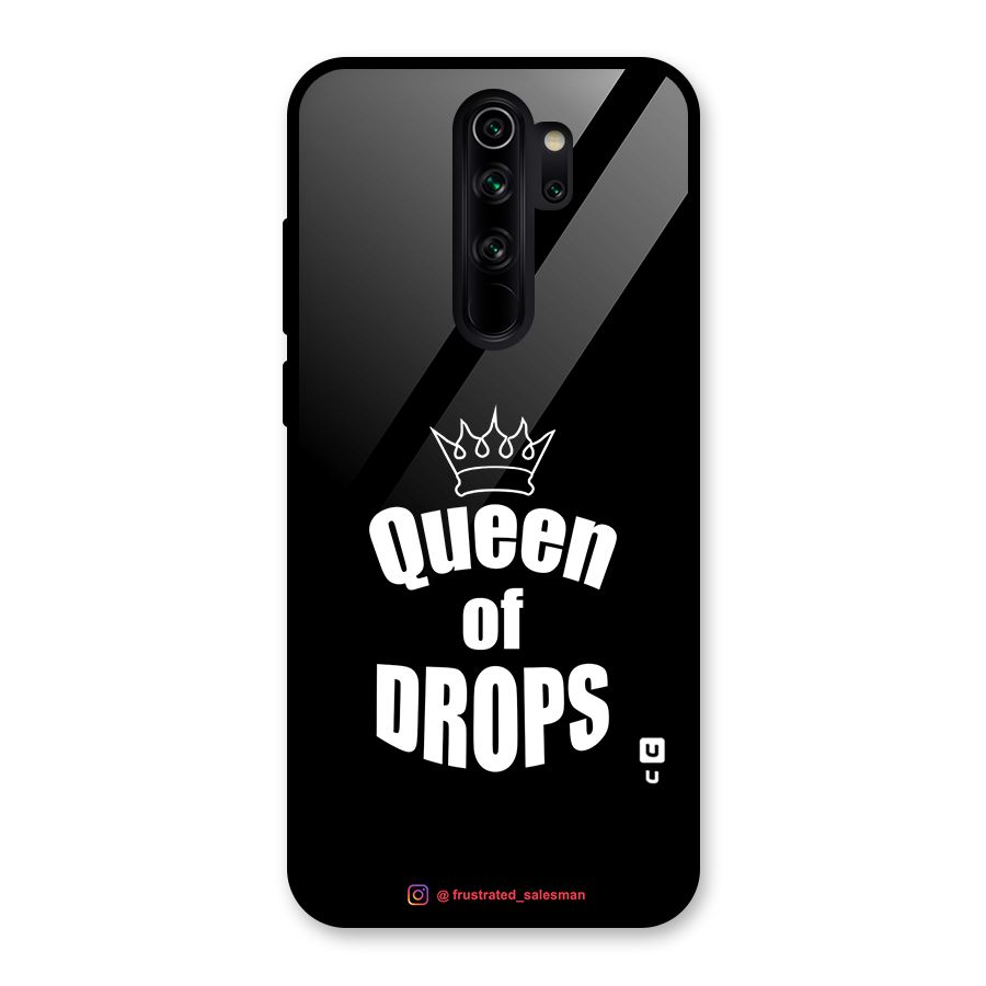 Queen of Drops Black Glass Back Case for Redmi Note 8 Pro