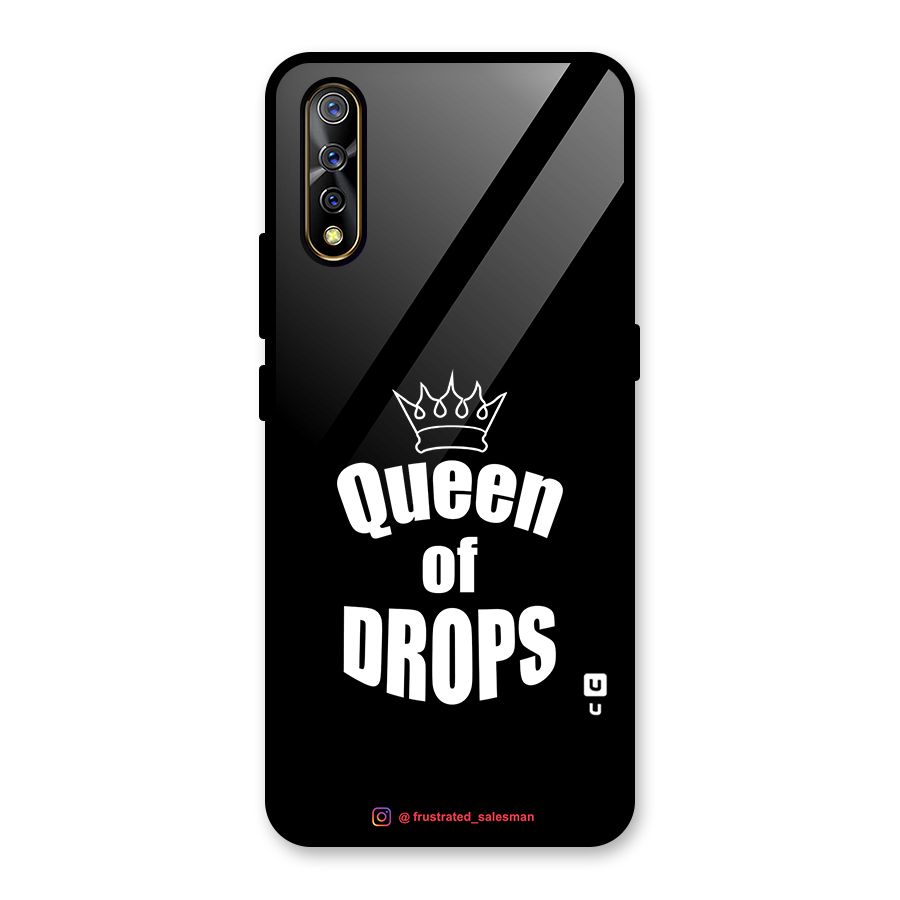 Queen of Drops Black Glass Back Case for Vivo S1