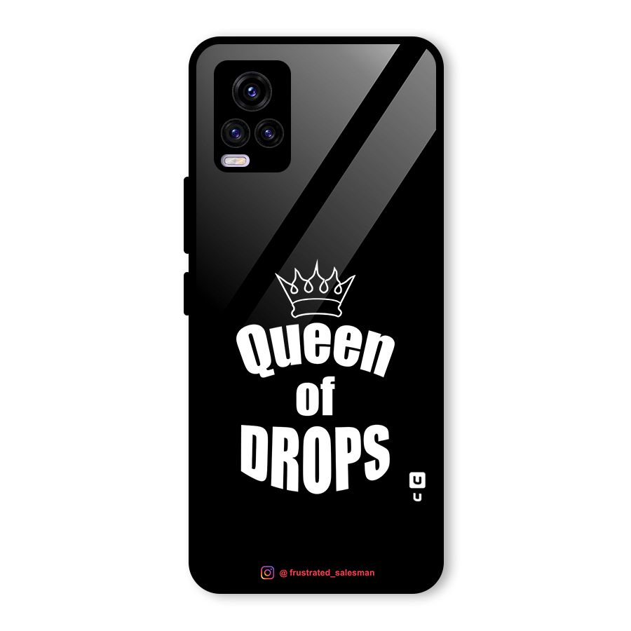 Queen of Drops Black Glass Back Case for Vivo V20