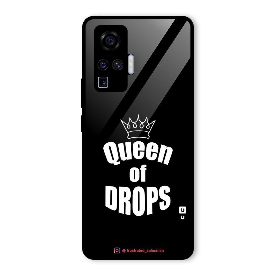 Queen of Drops Black Glass Back Case for Vivo X50 Pro