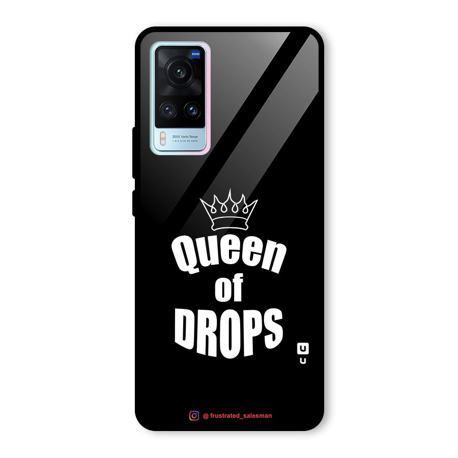 Queen of Drops Black Glass Back Case for Vivo X60