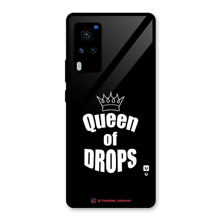 Queen of Drops Black Glass Back Case for Vivo X60 Pro
