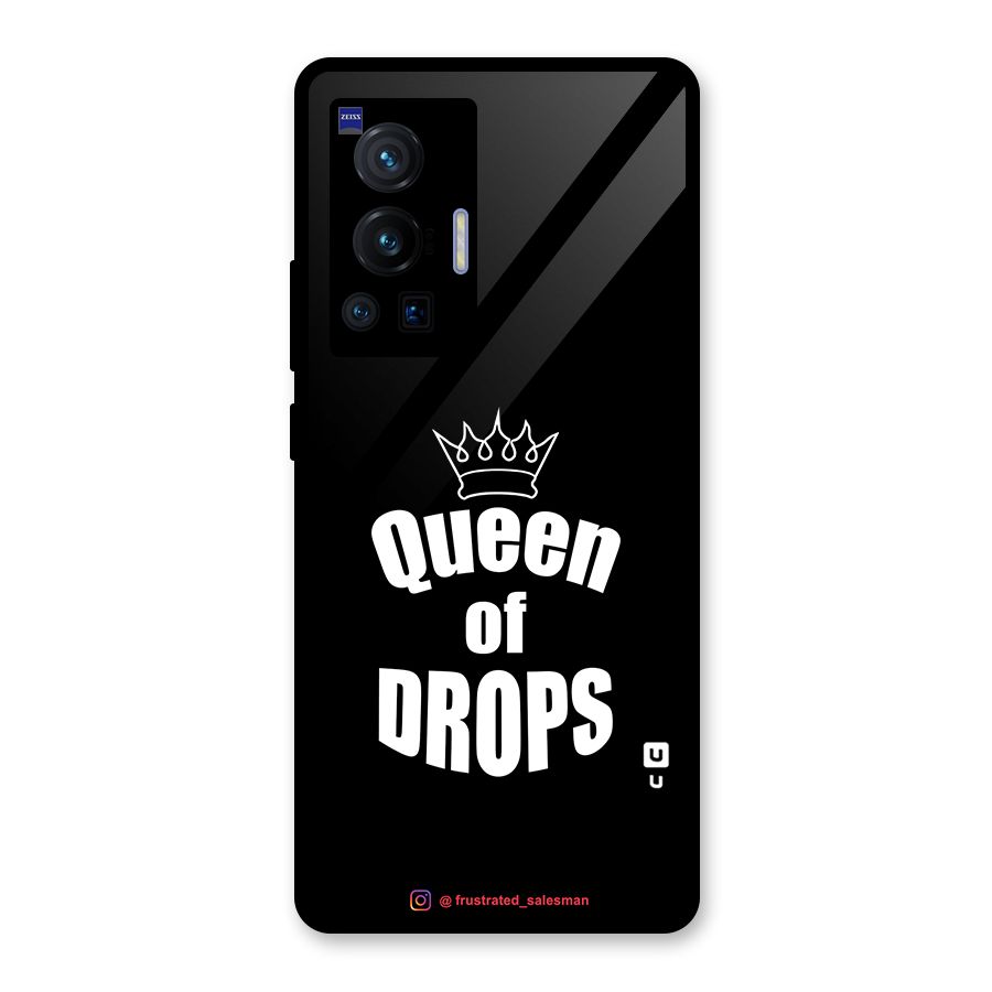 Queen of Drops Black Glass Back Case for Vivo X70 Pro